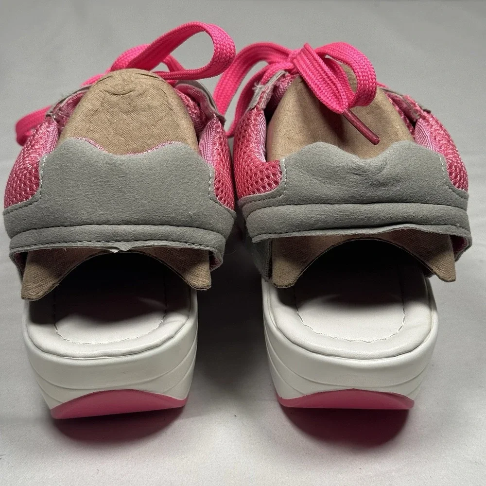 Womens Platform Sandals Pink Mesh Lace Up Comfort Casual‎ US 8 Wedge